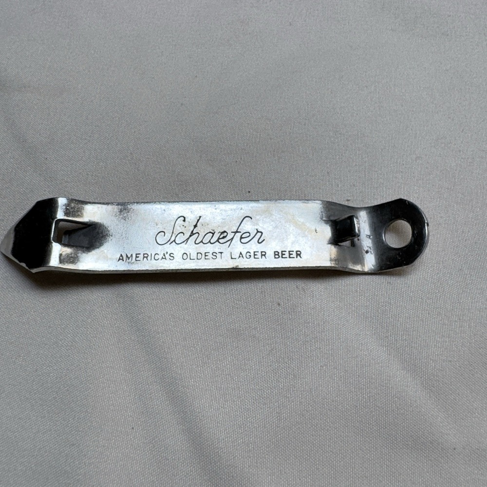 Schaefer America's Oldest Lager Beer Metal Bottle Opener Breweriana Vintage 177